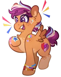 Size: 737x931 | Tagged: safe, artist:strawberry-spritz, derpibooru import, scootaloo, pegasus, pony, 2020, autism, image, nonbinary, nonbinary pride flag, pansexual, pansexual pride flag, png, pride, pride flag, redesign, simple background, smiling, solo, starry eyes, sticker, transparent background, wingding eyes