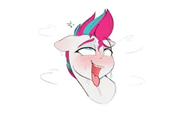 Size: 4167x2800 | Tagged: suggestive, artist:welost, derpibooru import, zipp storm, pegasus, pony, fanfic, g5, ahegao, bust, cover art, drool, eyes rolling back, fanfic in the description, female, floppy ears, image, lidded eyes, mare, open mouth, open smile, png, portrait, simple background, smiling, sweat, tongue out, white background