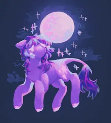 Size: 953x1059 | Tagged: safe, artist:girl-bug 925, derpibooru import, twilight sparkle, pony, unicorn, black background, crying, image, jpeg, leonine tail, mare in the moon, moon, simple background, solo, tail, unicorn twilight