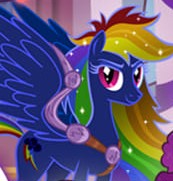 Size: 173x181 | Tagged: safe, derpibooru import, rainbow dash, pegasus, pony, cropped, female, gameloft, image, jpeg, mare, my little pony: magic princess, nightmare rainbow dash, nightmarified