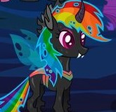 Size: 165x160 | Tagged: safe, derpibooru import, rainbow dash, changeling, changelingified, cropped, dashling, female, gameloft, image, jpeg, my little pony: magic princess, species swap