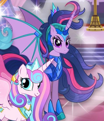 Size: 405x470 | Tagged: safe, derpibooru import, twilight sparkle, alicorn, bat pony, bat pony alicorn, pony, bat ponified, bat wings, chaos twilight, cropped, female, gameloft, horn, image, jpeg, mare, my little pony: magic princess, race swap, twibat, wings