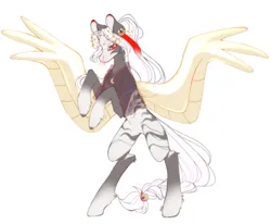 Size: 2151x1769 | Tagged: safe, artist:ruru_01, derpibooru import, oc, pegasus, pony, clothes, colt, foal, image, long mane, male, png, simple background, solo, spread wings, stallion, standing on two hooves, white background, wings