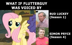 Size: 1044x658 | Tagged: safe, alternate version, derpibooru import, editor:incredibubbleirishguy, fluttershy, bridle gossip, actor, alternate, bud luckey, flutterguy, image, png, simon pryce, simon wiggle, the wiggles, voice actor, what if