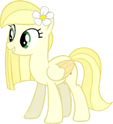 Size: 576x633 | Tagged: safe, artist:tankman, derpibooru import, daisy, flower wishes, oc, oc:daisy heart, unofficial characters only, pegasus, female, green eyes, image, png, simple background, smiling, solo, tail, transparent background, yellow body, yellow mane, yellow skin, yellow tail