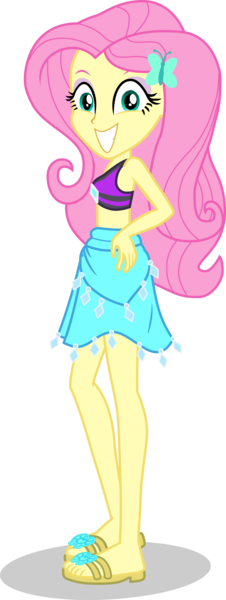 Size: 1539x4085 | Tagged: safe, alternate version, derpibooru import, fluttershy, human, equestria girls, equestria girls series, accessory swap, bikini, clothes, clothes swap, feet, female, image, png, rarity's blue sarong, rarity's purple bikini, sandals, simple background, solo, swimsuit, swimsuit swap, transparent background, vector