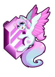 Size: 2894x4093 | Tagged: safe, artist:nuumia, derpibooru import, oc, oc:dyn, pegasus, pony, colored wings, cute, gem, happy, hug, image, long mane, long tail, multicolored hair, multicolored mane, multicolored wings, open mouth, pegasus oc, pink mane, png, spread wings, tail, unshorn fetlocks, wings