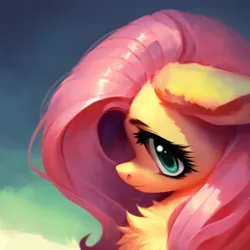 Size: 768x768 | Tagged: safe, derpibooru import, machine learning generated, stable diffusion, fluttershy, pegasus, pony, ai content, big eyes, ear fluff, fluffy, generator:purplesmart.ai, green background, green eyes, image, pink mane, png, prompter:saltyvity, simple background, solo