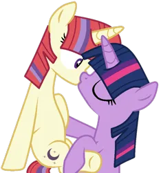 Size: 740x790 | Tagged: safe, artist:jxst-solar, artist:twilyisbestpone, derpibooru import, moondancer, twilight sparkle, pony, unicorn, base used, derpibooru exclusive, duo, duo female, eyes closed, female, image, kiss on the lips, kissing, lesbian, mare, png, shipping, simple background, surprise kiss, transparent background, twidancer, unicorn twilight, wide eyes