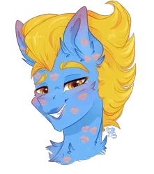 Size: 3100x3500 | Tagged: suggestive, alternate version, artist:bananasplitedy, derpibooru import, oc, oc:mechanical star, unofficial characters only, pony, bust, ear fluff, image, kiss mark, lipstick, makeup, male, png, portrait, smeared lipstick, stallion