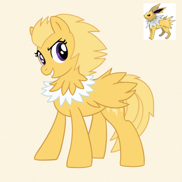 Size: 2000x2000 | Tagged: safe, artist:mediocremare, derpibooru import, ponified, jolteon, poképony, pony, image, png, pokémon, simple background, solo