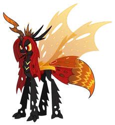Size: 1280x1386 | Tagged: safe, artist:aleximusprime, derpibooru import, queen chrysalis, changeling, changeling queen, flurry heart's story, female, image, mandibles, png, simple background, solo, spread wings, stinger, transparent background, wings