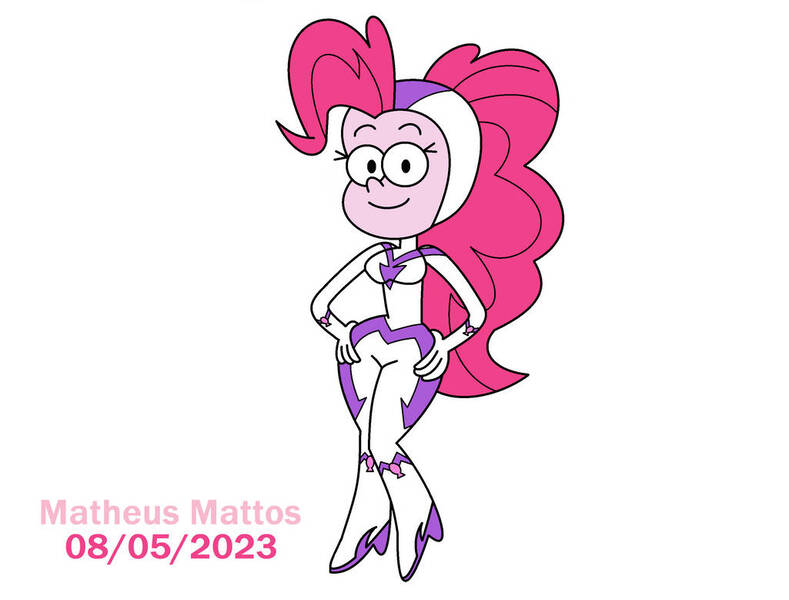 Size: 1025x779 | Tagged: safe, derpibooru import, fili-second, pinkie pie, human, equestria girls, image, jpeg, power ponies, solo, style emulation, the loud house