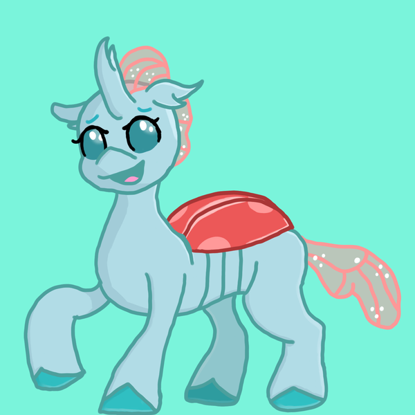 Size: 1500x1500 | Tagged: safe, artist:mintwhistle, derpibooru import, ocellus, changedling, changeling, g5, colored hooves, female, g4, g4 to g5, generation leap, image, looking at you, medibang paint, open mouth, open smile, png, simple background, smiling, smiling at you, solo, teal background, teenager, unshorn fetlocks