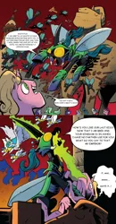 Size: 800x1537 | Tagged: suggestive, artist:andypriceart, derpibooru import, edit, idw, emperor incitatus, princess celestia, queen chrysalis, alicorn, changeling, pegasus, pony, fiendship is magic, spoiler:comic, spoiler:comicfiendshipismagic5, armor, changeling feeding, comic, comic panel, draining, emaciated, female, hasbro, helmet, horn, image, implied kissing, implied murder, implied sex, incitalis, male, nightmare fuel, observer (g4), official comic, png, royal guard, shipping, straight, trojan horse, trojan pony, trotting, troy, you know for kids, your soul is mine