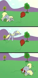 Size: 7320x15184 | Tagged: safe, artist:mizhisha, derpibooru import, derpy hooves, pegasus, pony, balloon, behaving like a cat, comic, female, image, mare, png, pounce, silly, solo