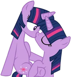 Size: 740x790 | Tagged: safe, alternate version, artist:jxst-solar, artist:twilyisbestpone, derpibooru import, twilight sparkle, pony, unicorn, base used, derpibooru exclusive, duality, eyes closed, female, image, kiss on the lips, kissing, lesbian, mare, png, self paradox, self ponidox, selfcest, shipping, simple background, surprise kiss, transparent background, twolight, unicorn twilight, wide eyes