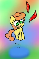 Size: 960x1440 | Tagged: safe, artist:greenhoof, derpibooru import, carrot top, golden harvest, earth pony, pony, female, filly, foal, gradient background, happy, image, png, solo, younger