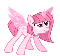 Size: 577x538 | Tagged: safe, artist:kandybases, artist:siti shafiyyah, artist:tanahgrogot, derpibooru import, oc, oc:annisa trihapsari, unofficial characters only, alicorn, earth pony, pony, base used, female, ibispaint x, image, magic, mare, png, simple background, solo, transparent background, unamused, vector