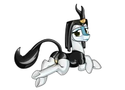 Size: 7200x5200 | Tagged: suggestive, artist:dacaoo, derpibooru import, oc, oc:winter showers, unofficial characters only, kirin, bdsm, chastity, chastity belt, female, horn, horn ring, image, jewelry, kirin oc, latex, latex nun, latex suit, magic suppression, nun, nun outfit, png, ring, simple background, solo, transparent background