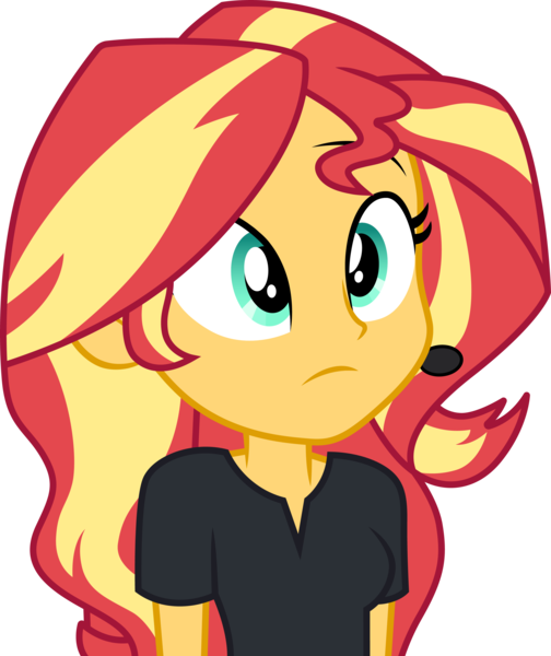 Size: 3000x3574 | Tagged: safe, artist:cloudy glow, derpibooru import, sunset shimmer, all the world's off stage, equestria girls, equestria girls series, .ai available, director shimmer, image, png, simple background, solo, transparent background, vector