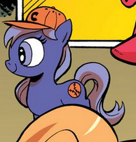 Size: 194x202 | Tagged: safe, artist:andypriceart, derpibooru import, idw, unnamed character, unnamed pony, earth pony, pony, spoiler:comic, spoiler:comic09, baseball, cap, female, hat, image, mare, png, sports