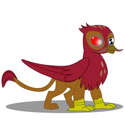 Size: 1000x1000 | Tagged: safe, artist:warren peace, derpibooru import, oc, oc:gawain bloodfeathers, unofficial characters only, gryphon, fallout equestria, ashes town, cyber eye, facial hair, image, male, mercenary, moustache, nudity, png, prosthetic eye, prosthetics, scar, shadow, sheath, simple background, solo, talon merc, transparent background