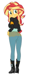 Size: 1900x4338 | Tagged: safe, artist:gmaplay, derpibooru import, sunset shimmer, equestria girls, friendship games, spoiler:comic, ass, bunset shimmer, butt, image, looking back, png, simple background, solo, stupid sexy sunset shimmer, the ass was fat, transparent background