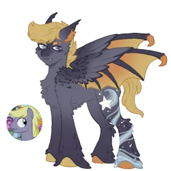 Size: 1000x1000 | Tagged: safe, artist:kazmuun, derpibooru import, stormfeather, bat pony, pony, alternate design, image, png, simple background, solo, transparent background