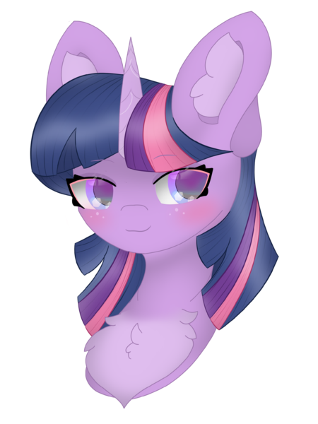 Size: 1839x2453 | Tagged: safe, artist:sodapop sprays, derpibooru import, twilight sparkle, pony, unicorn, bust, chest fluff, commission, ear fluff, image, png, simple background, solo, transparent background, twilight day, ych result