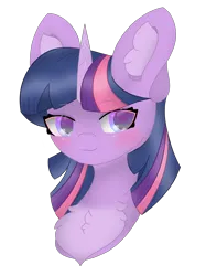 Size: 1839x2453 | Tagged: safe, artist:sodapop sprays, derpibooru import, twilight sparkle, pony, unicorn, bust, chest fluff, commission, ear fluff, image, png, simple background, solo, transparent background, twilight day, ych result