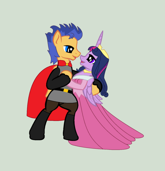 Size: 1204x1250 | Tagged: safe, artist:brightstar40k, derpibooru import, flash sentry, twilight sparkle, twilight sparkle (alicorn), alicorn, pegasus, clothes, couple, dancing, dress, female, flashlight, image, male, png, shipping, sleeping beauty, straight