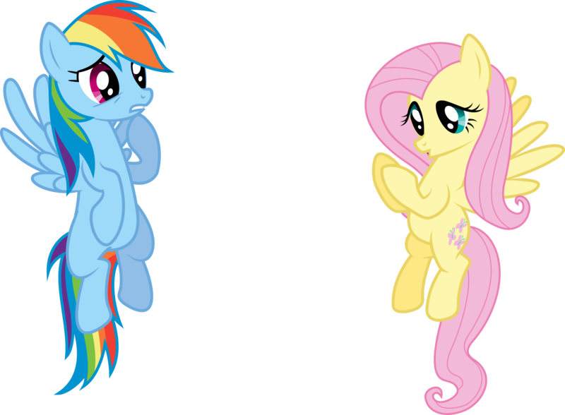 Size: 4000x2939 | Tagged: safe, artist:shutterflyyay, derpibooru import, fluttershy, rainbow dash, pegasus, pony, swarm of the century, duo, female, flying, image, mare, png, simple background, transparent background, vector