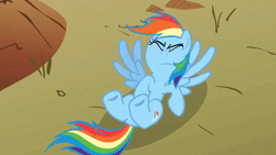 Size: 1920x1080 | Tagged: suggestive, derpibooru import, edit, edited screencap, machine learning assisted, screencap, rainbow dash, pegasus, pony, over a barrel, season 1, ai content, ambatukam, animated, dreamybull, eyes closed, female, great moments in animation, image, implied orgasm, lying down, not what it looks like, on back, out of context, rvc, solo, sound only, spread wings, webm, wings