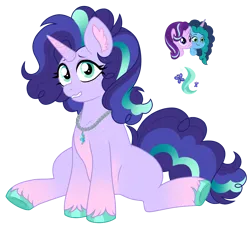 Size: 1614x1479 | Tagged: safe, artist:unoriginai, derpibooru import, starlight glimmer, oc, oc:hazy morning, unicorn, g5, cute, cutie mark, g4, image, jewelry, magical lesbian spawn, misty brightdawn, necklace, offspring, parent:misty brightdawn, parent:starlight glimmer, parents:mistyglimmer, png