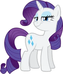 Size: 2000x2316 | Tagged: safe, artist:shutterflyyay, derpibooru import, rarity, pony, unicorn, female, image, lidded eyes, mare, png, simple background, smiling, solo, transparent background, turned head, vector