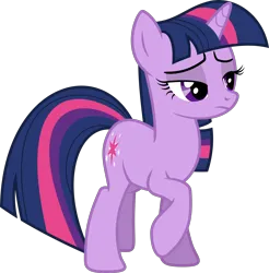 Size: 2684x2727 | Tagged: safe, artist:shutterflyyay, derpibooru import, twilight sparkle, pony, unicorn, .svg available, female, image, lidded eyes, mare, png, simple background, skeptical, solo, transparent background, unicorn twilight, vector