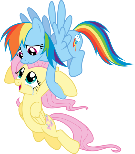 Size: 3448x3924 | Tagged: safe, artist:shutterflyyay, derpibooru import, fluttershy, rainbow dash, pegasus, pony, carrying, crying, duo, female, flutterdash, flying, image, lesbian, mare, png, shipping, simple background, tears of joy, transparent background, vector