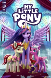 Size: 2167x3288 | Tagged: safe, derpibooru import, idw, princess twilight 2.0, twilight sparkle, twilight sparkle (alicorn), alicorn, pony, unicorn, g5, the last problem, armor, crown, fake, fanart, helmet, hoof shoes, i can't believe it's not idw, image, jewelry, jpeg, older, older twilight, opaline arcana, peytral, regalia, spread wings, standing, twilight's royal guard, wings