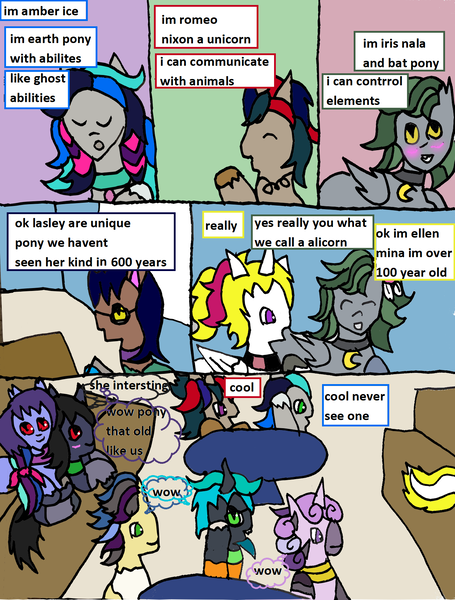 Size: 1280x1687 | Tagged: safe, artist:ask-luciavampire, derpibooru import, oc, alicorn, bat pony, changeling, earth pony, pony, undead, unicorn, vampire, werewolf, zebra, comic, image, png, tumblr