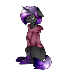 Size: 2000x2000 | Tagged: safe, artist:oniiponii, derpibooru import, oc, unofficial characters only, pony, unicorn, clothes, ethereal mane, female, hoodie, horn, image, mare, png, simple background, smiling, solo, starry mane, transparent background, unicorn oc