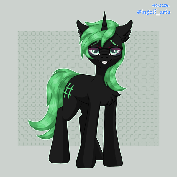 Size: 2250x2250 | Tagged: safe, artist:ingolf arts, derpibooru import, ponified, pony, unicorn, chest fluff, cute, ear fluff, female, glasses, image, linux, looking at you, mare, png, simple background, smiling, solo, terminal