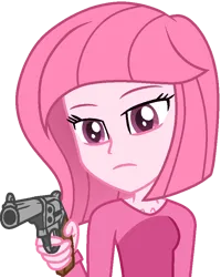 Size: 698x872 | Tagged: safe, artist:muhammad yunus, artist:yaya54320bases, derpibooru import, oc, oc:annisa trihapsari, unofficial characters only, equestria girls, base used, female, gun, ibispaint x, image, png, simple background, solo, transparent background, unamused, weapon