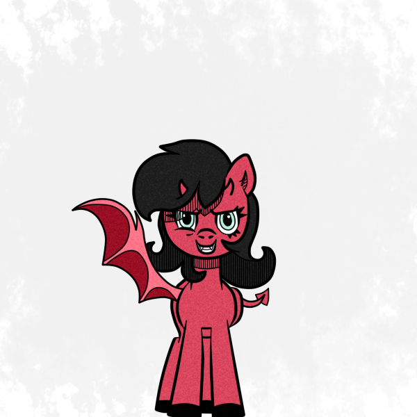 Size: 600x600 | Tagged: safe, artist:scandianon, derpibooru import, oc, unofficial characters only, demon, demon pony, original species, pony, bat wings, devil horns, devil tail, female, hooves, horns, image, mare, png, simple background, solo, solo female, tail, wings