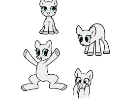 Size: 1600x1400 | Tagged: safe, artist:scandianon, derpibooru import, oc, unofficial characters only, earth pony, pony, bald, female, filly, foal, hooves, image, mare, png, simple background, white background