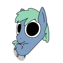 Size: 500x500 | Tagged: safe, artist:hach, earth pony, pony, close-up, image, looking at you, male, perspective, png, simple background, smiling, solo, stallion, turned head, white background, you got games on your phone