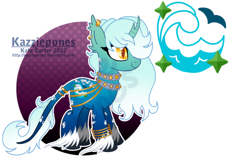 Size: 1024x717 | Tagged: safe, artist:kazziepones, derpibooru import, oc, oc:oceana, pony, unicorn, female, image, mare, png, solo