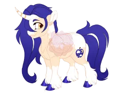 Size: 3600x2700 | Tagged: safe, artist:gigason, derpibooru import, oc, oc:starry apple, unofficial characters only, pony, unicorn, curved horn, female, horn, image, magical lesbian spawn, mare, obtrusive watermark, offspring, parent:applejack, parent:moonlight raven, png, simple background, solo, transparent background, unshorn fetlocks, watermark