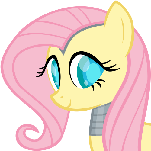 Size: 500x500 | Tagged: safe, artist:the smiling pony, derpibooru import, fluttershy, pony, robot, robot pony, .svg available, bust, flutterbot, image, looking at you, png, roboticization, smiling, solo, vector