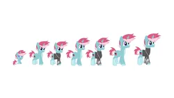 Size: 12000x6750 | Tagged: safe, artist:platinumdrop, derpibooru import, oc, oc:pink strawberry, unofficial characters only, pony, unicorn, age progression, baby, clothes, colt, commission, foal, image, jewelry, male, necklace, older, png, simple background, solo, teenager, white background